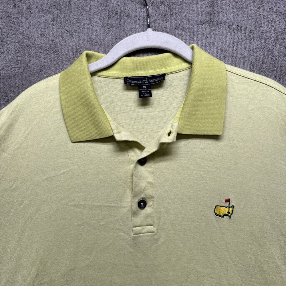 Masters Clubhouse Collection‎ Polo Shirt Mens XL Green Made In Italy Logo